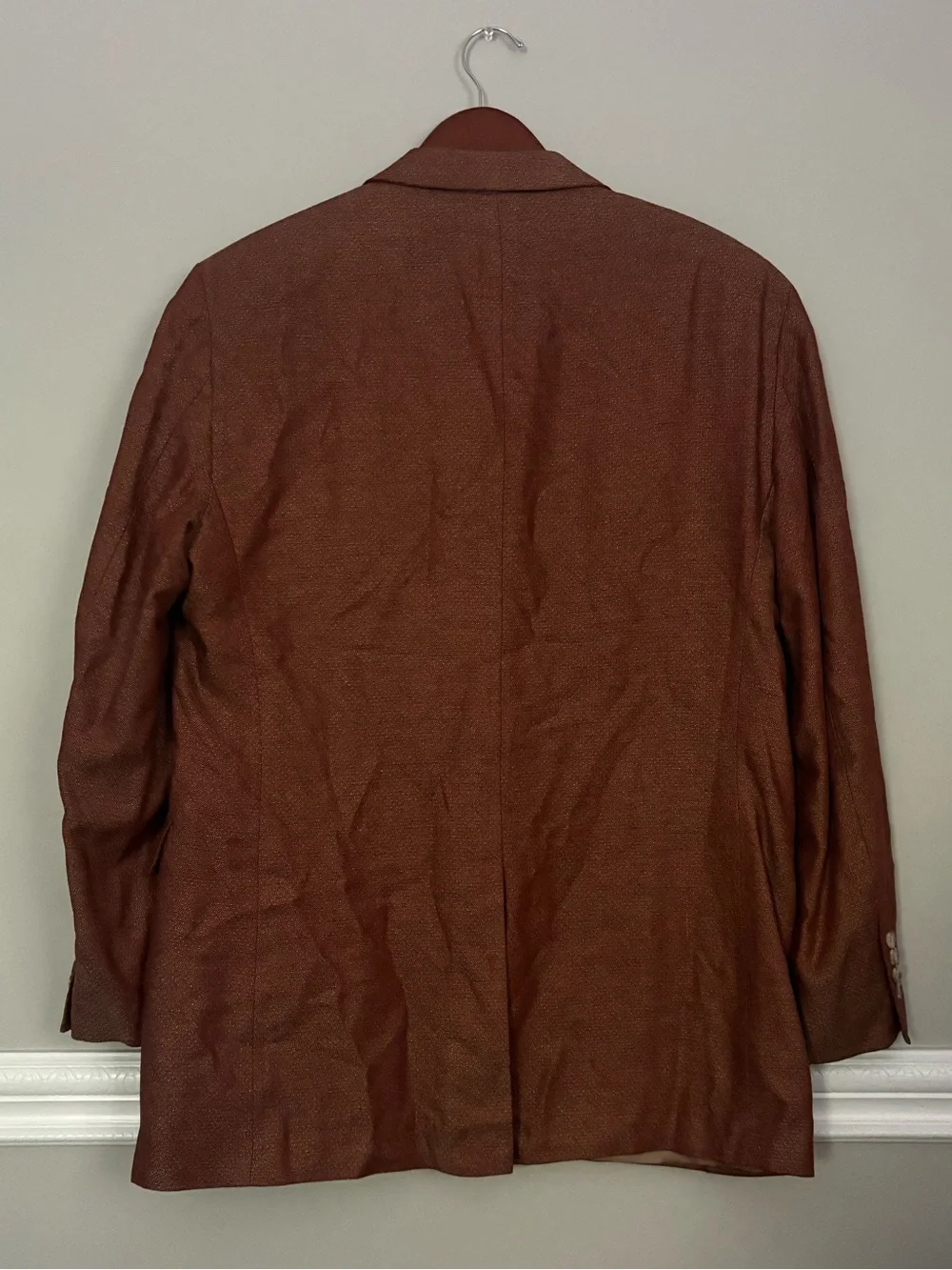 Jos. A. Bank Rust Bronze Textured Metallic Blazer Men’s L Oversized
